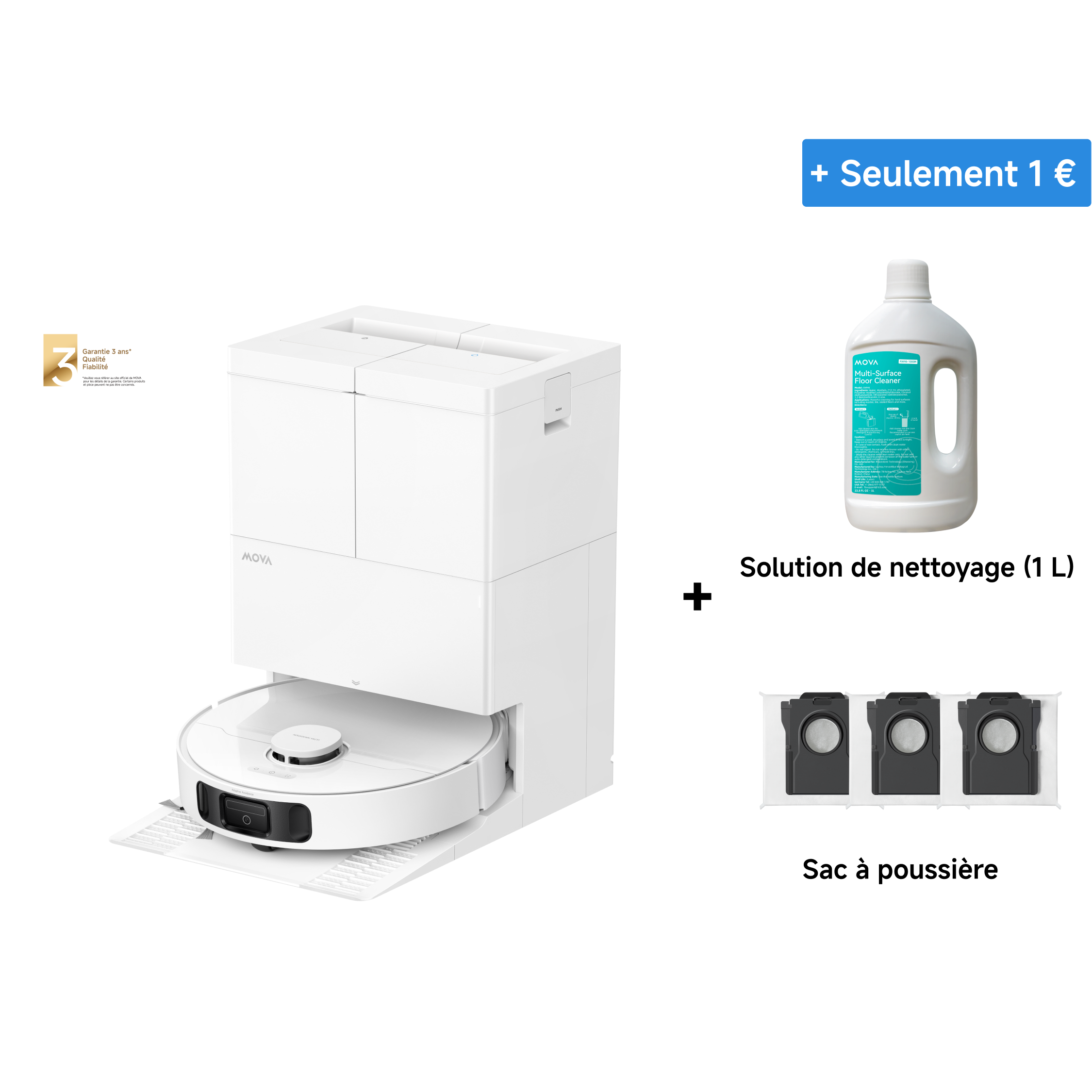 MOVA E50 Ultra Robot Aspirateur Blanc