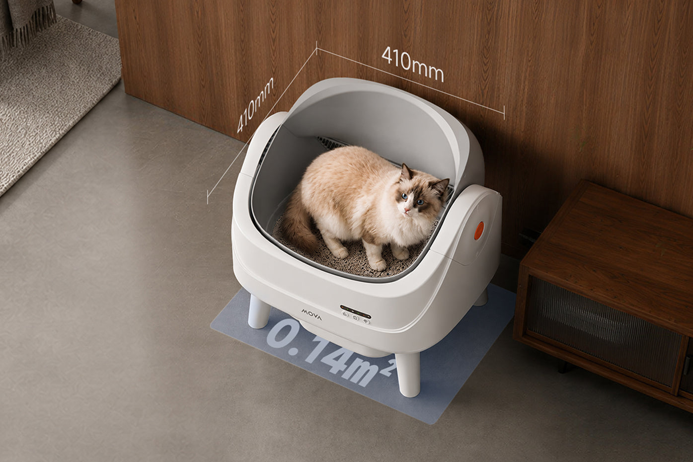 MOVA LB10 Air Litière autonettoyante pour chat Conception ouverte pour une liberté totale