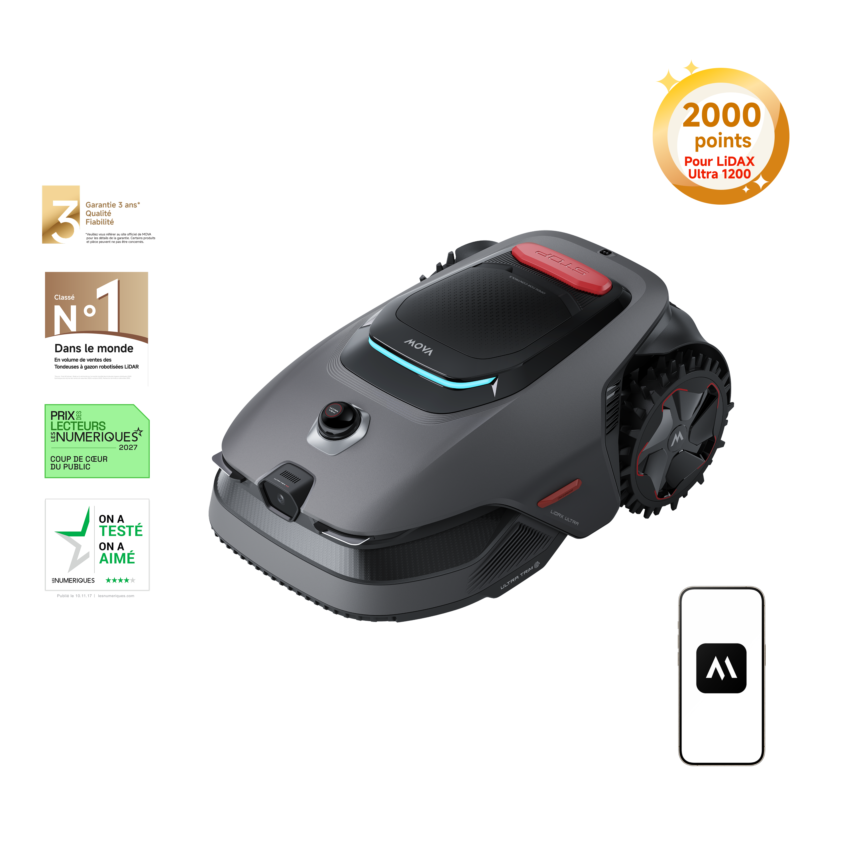 Robot tondeuse MOVA LiDAX Ultra