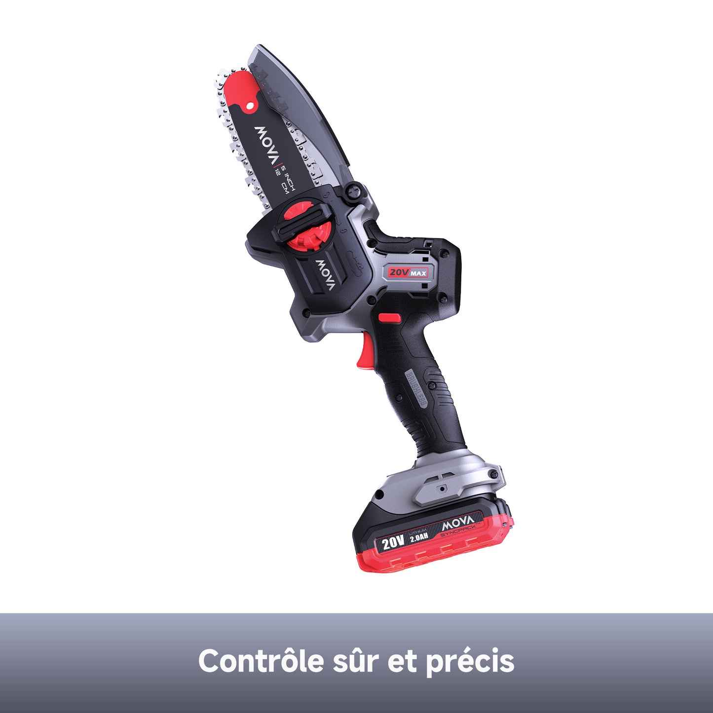 Scie d'élagage sans balais 20 V, 12 cm