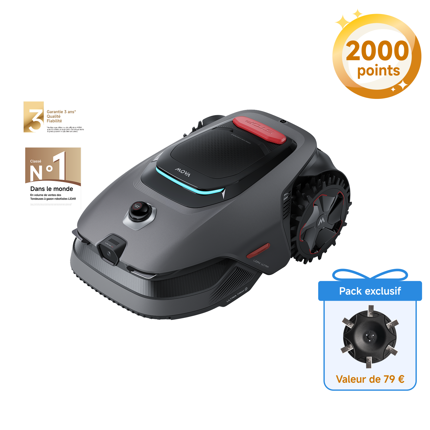MOVA LiDAX Ultra 1200 + Disque de coupe avec 6 lames