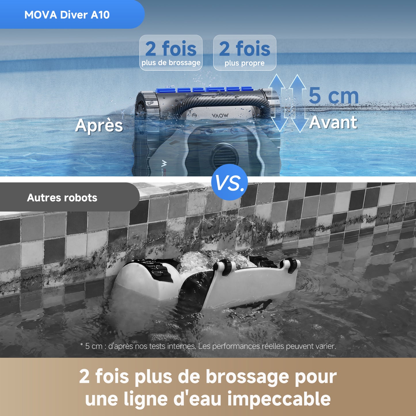 MOVA Diver A10 Robot nettoyeur de piscine