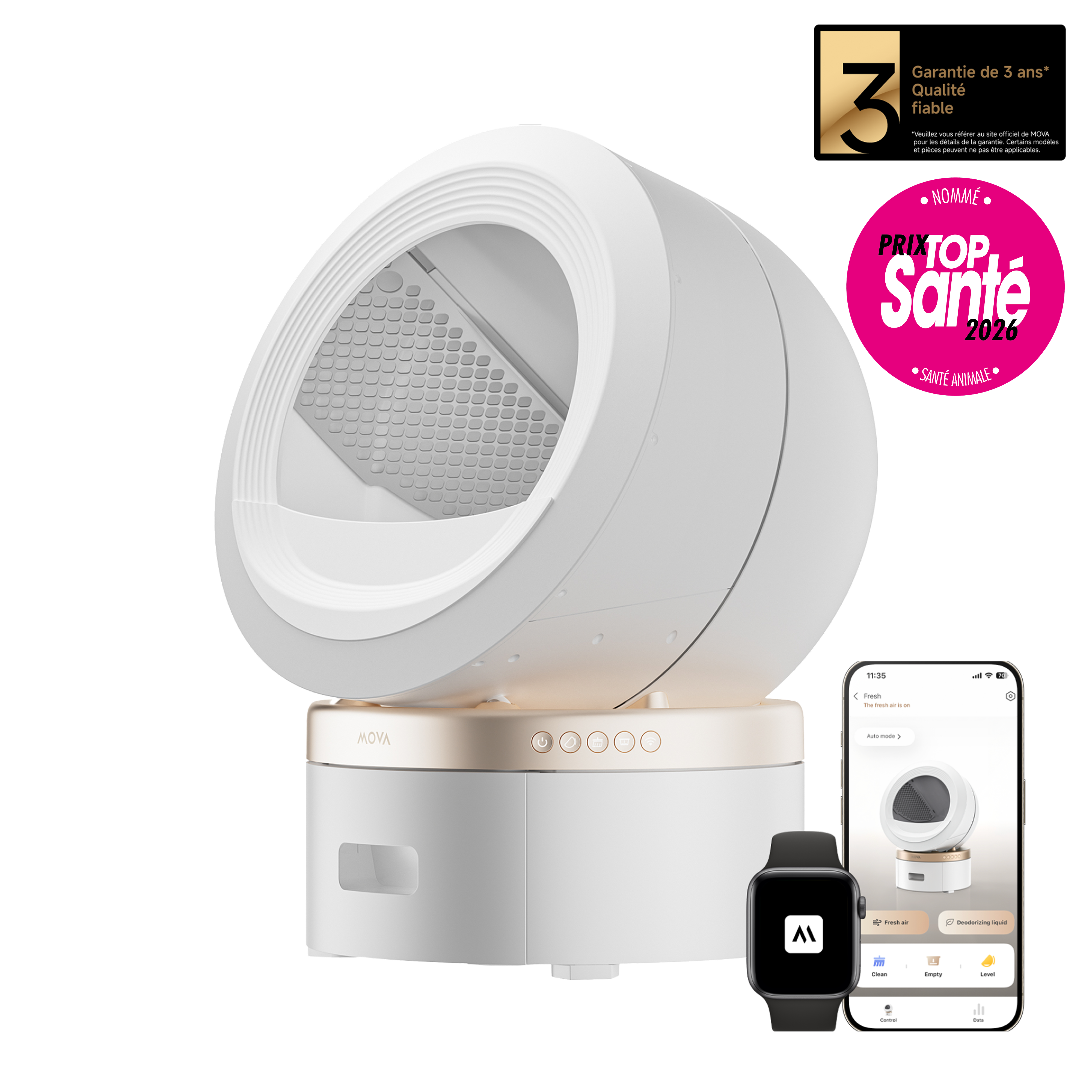 MOVA MeowgicPod LR10 Prime Litière autonettoyante pour chats