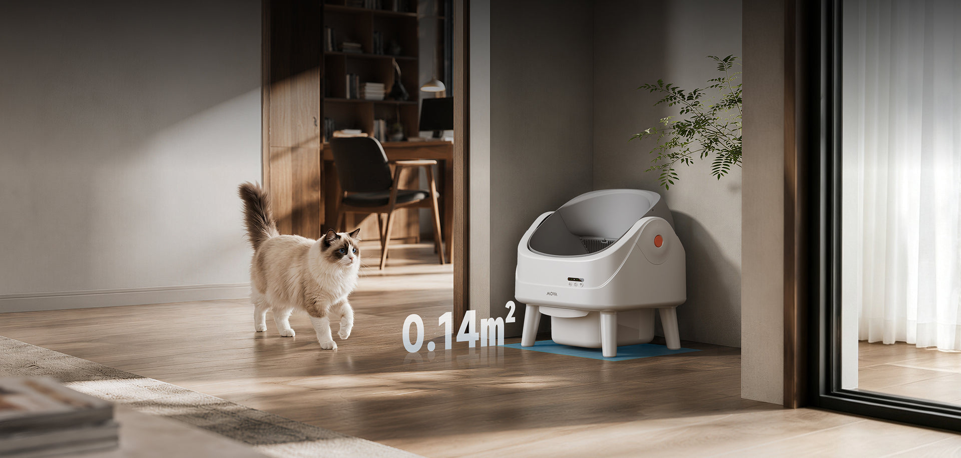 MOVA LB10 Air Litière autonettoyante pour chat Compacte, même dans les petits espaces