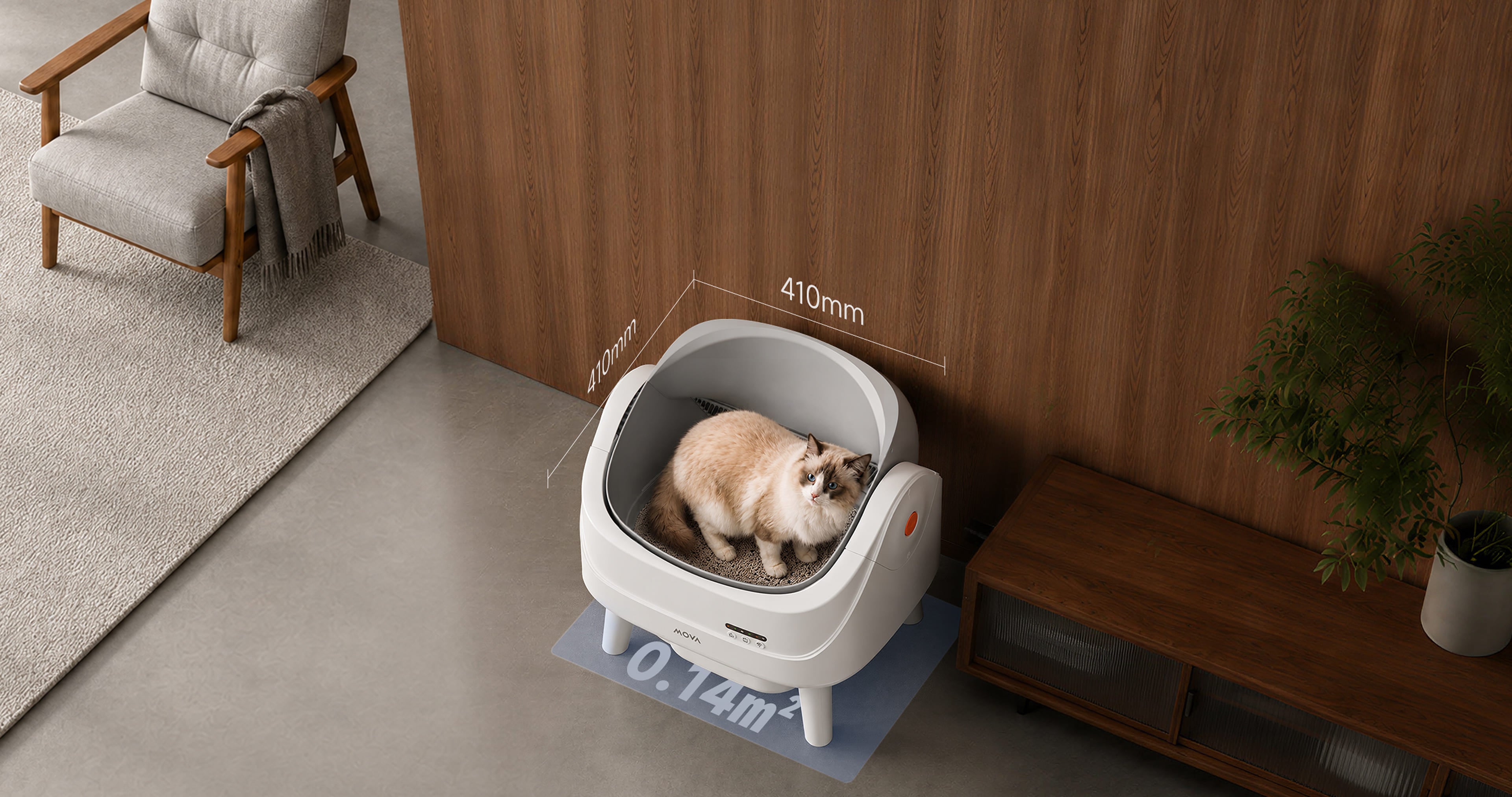 MOVA LB10 Air Litière autonettoyante pour chat Conçue pour les instincts naturels