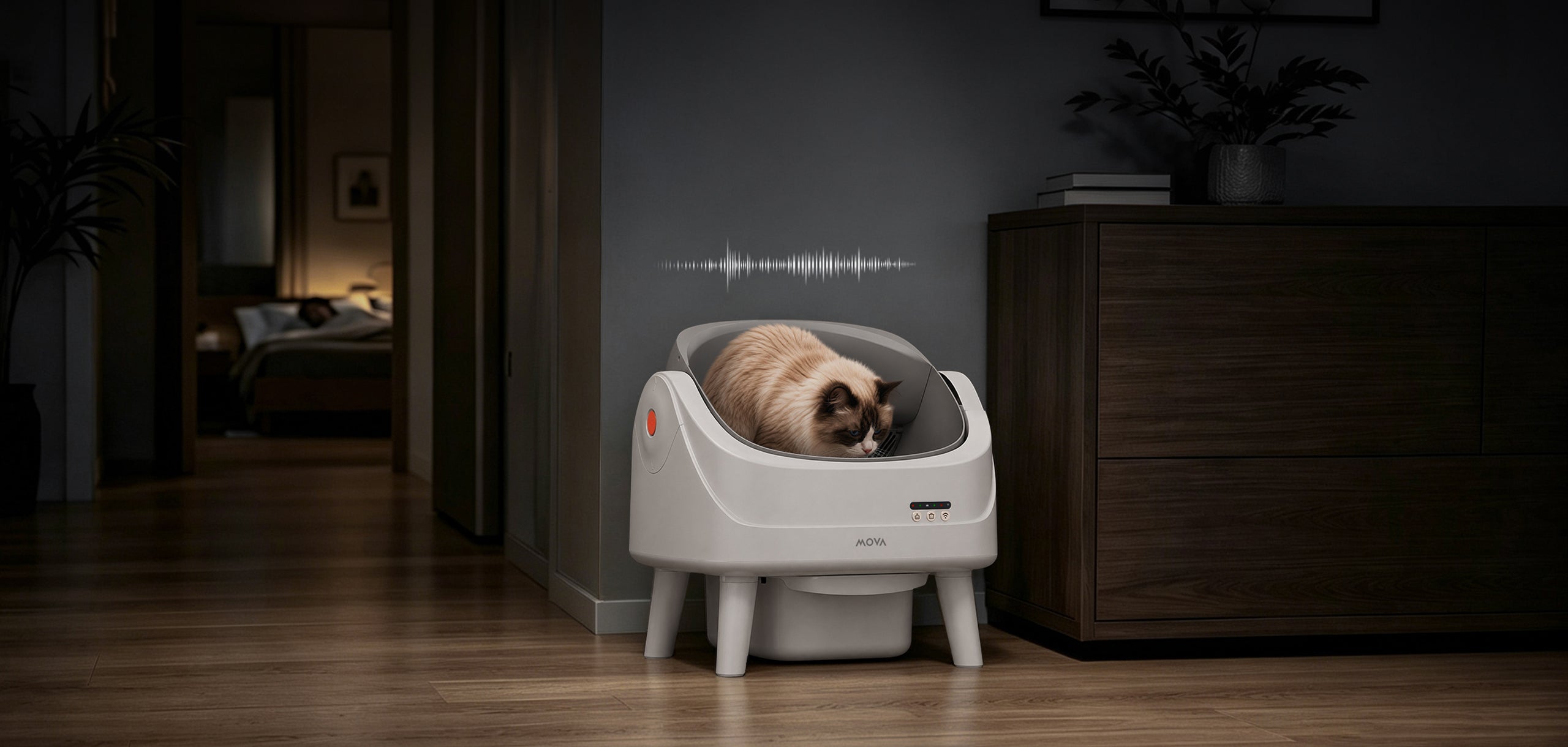 MOVA LB10 Air Litière autonettoyante pour chat Silencieuse, même la nuit