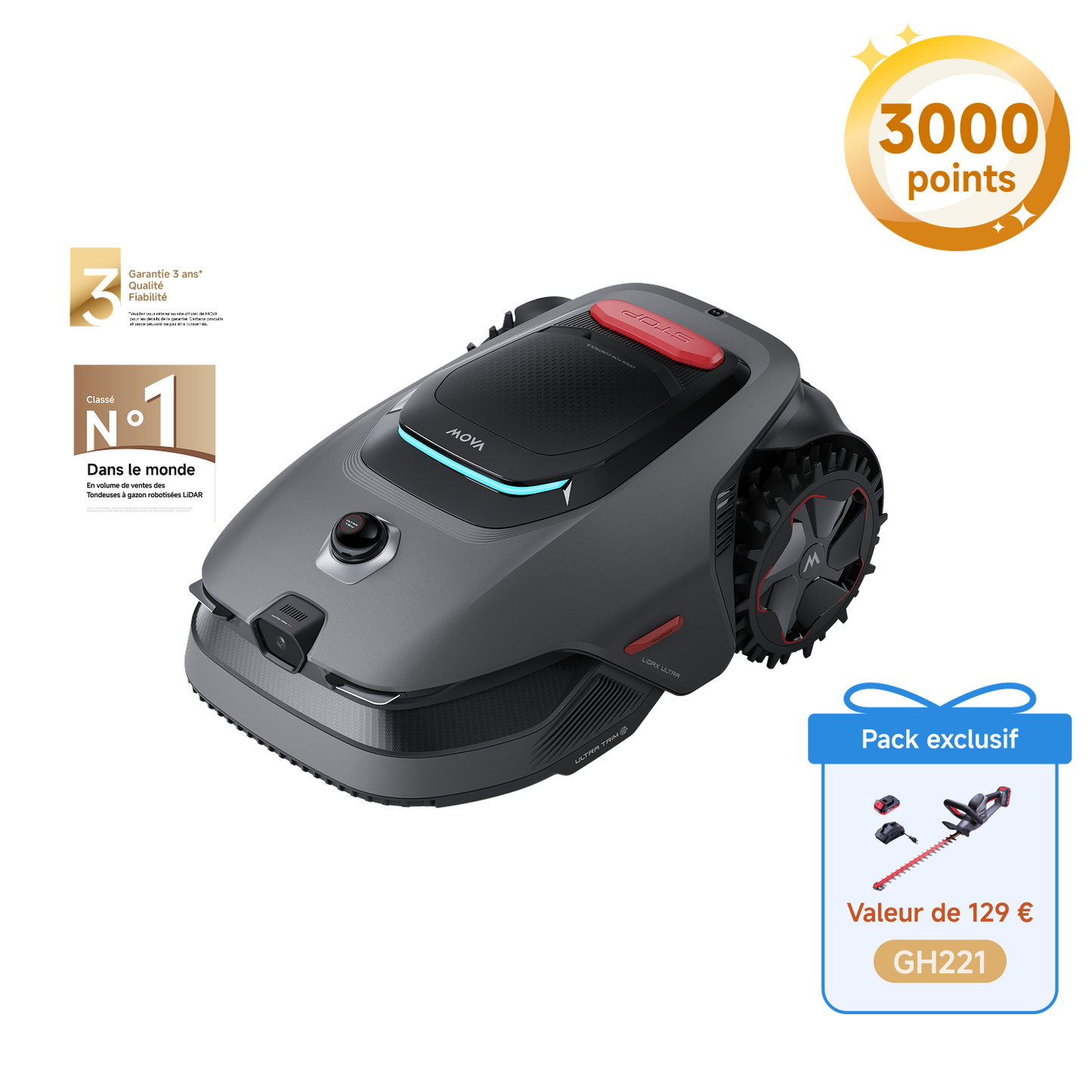 MOVA LiDAX Ultra 1600 + GH221 Taille-haie sans fil