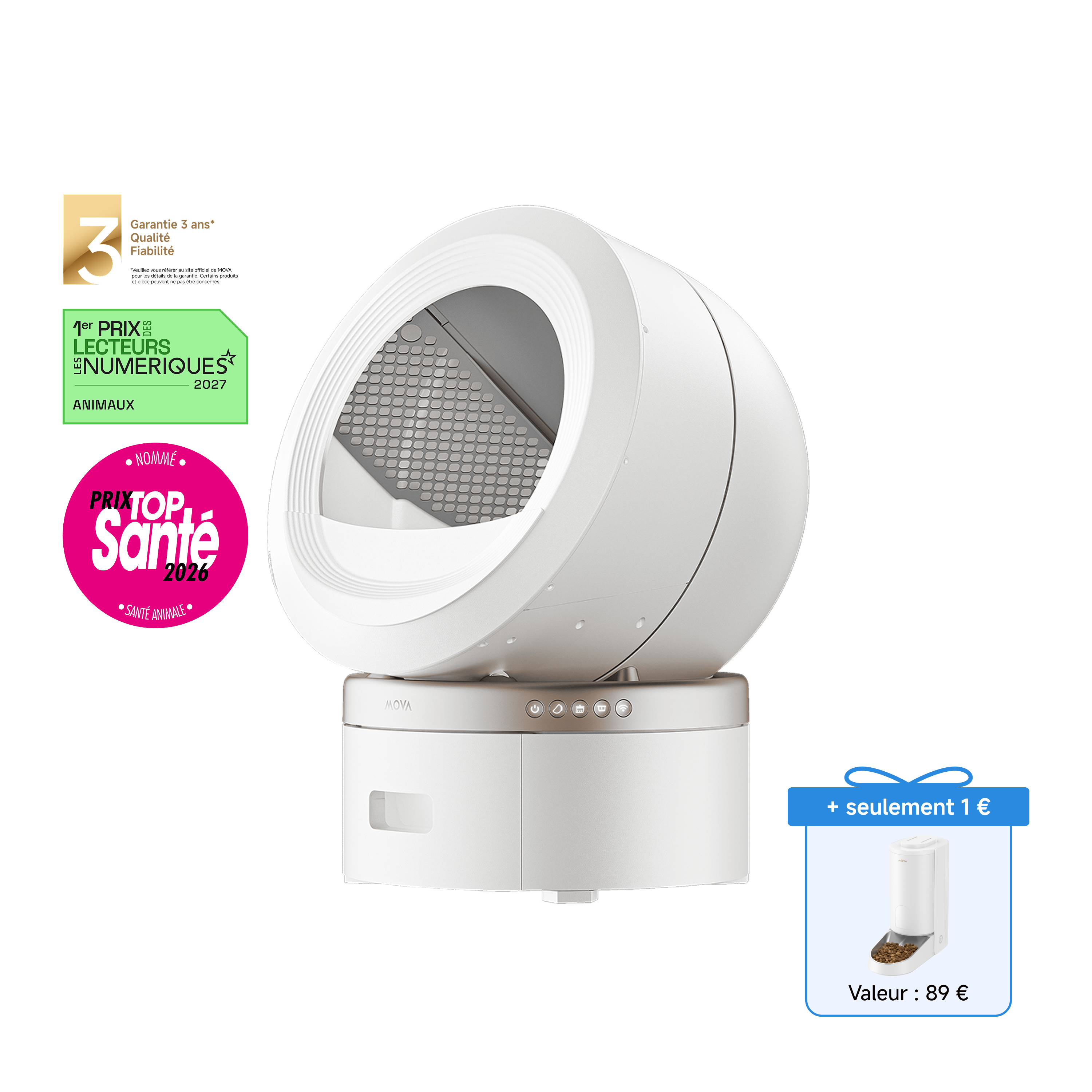  MOVA MeowgicPod LR10 Prime Litière autonettoyante pour chats