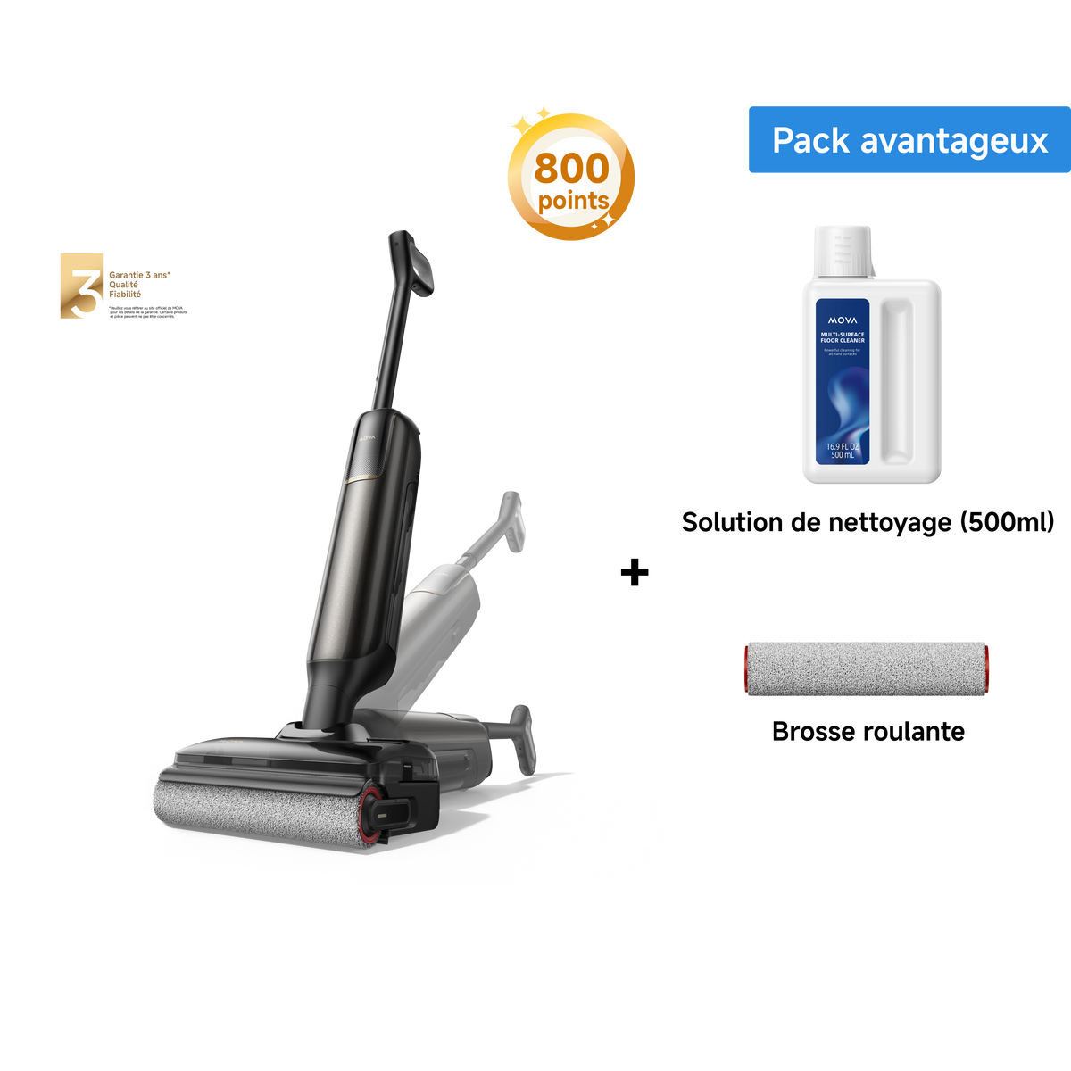 MOVA M50 + nettoyant et brosse roulante pour sols
