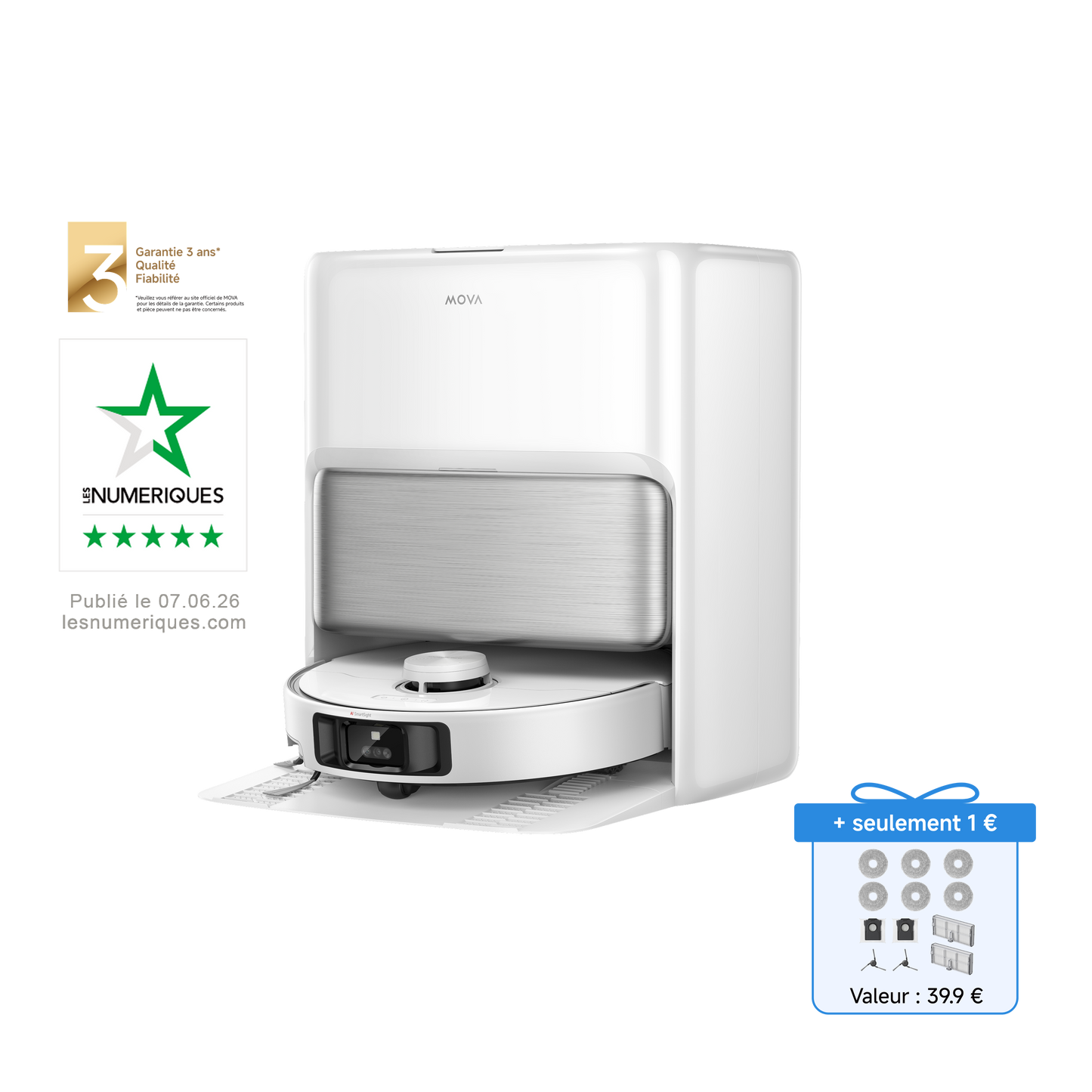 MOVA P70 Pro Ultra Robot Aspirateur Blanc
