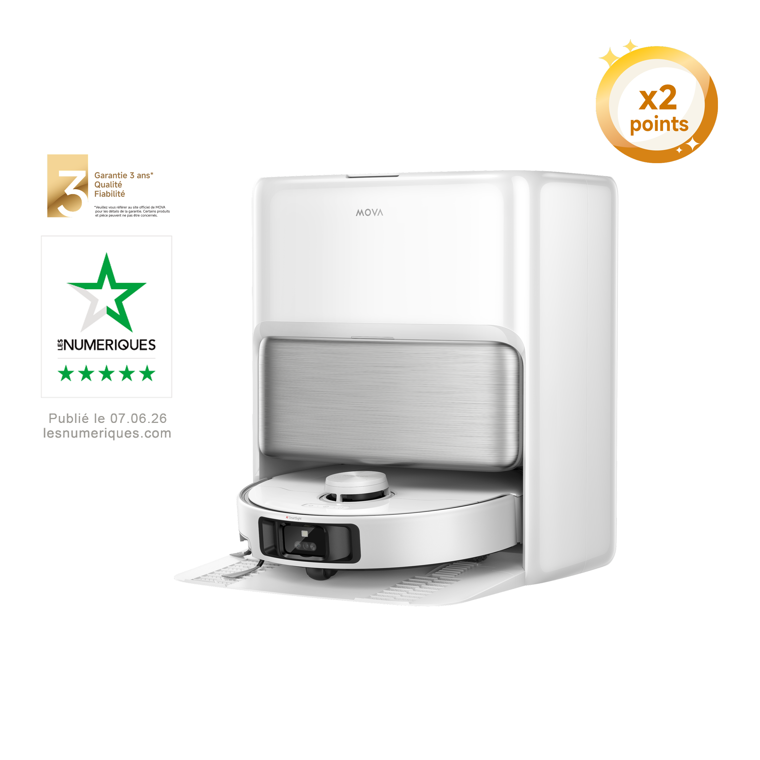  Dreame MOVA P70 Pro Ultra Robot Aspirateur Blanc