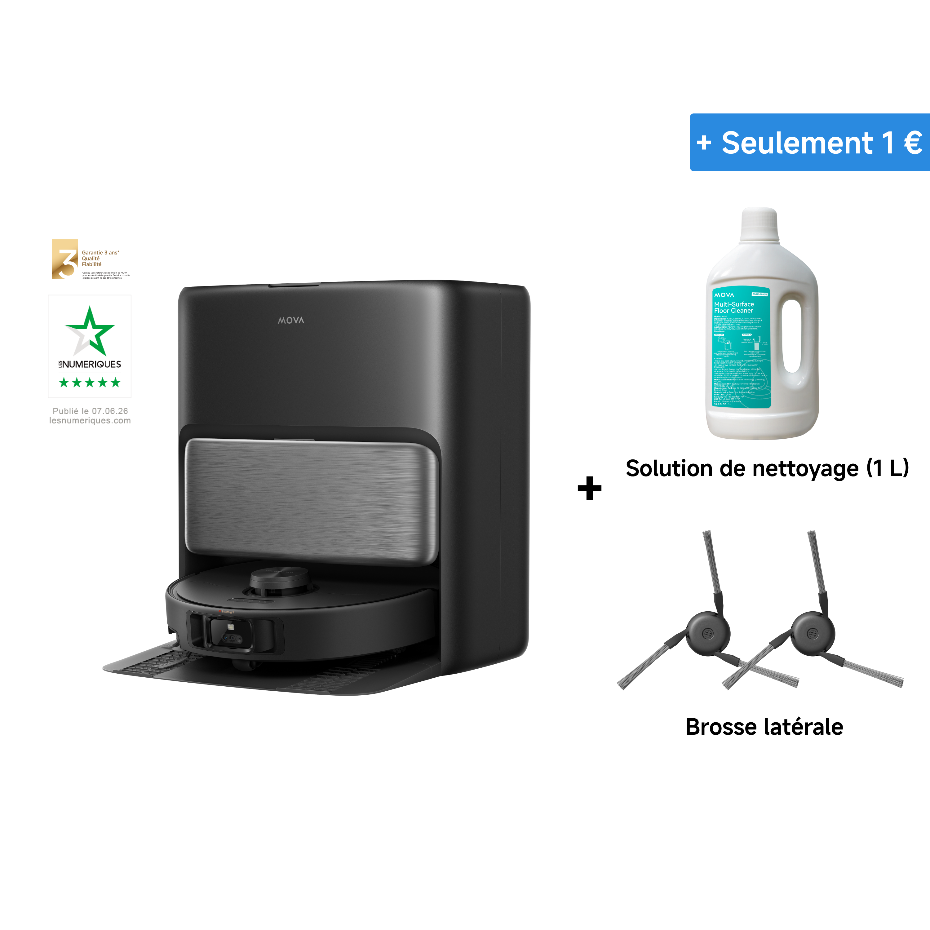 MOVA P70 Pro Ultra Robot Aspirateur Noir