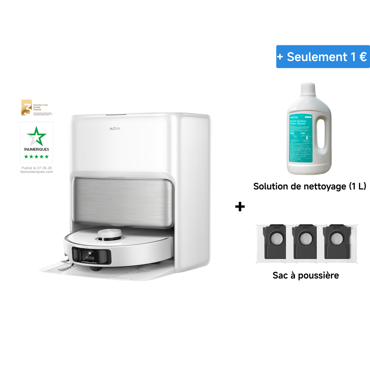 MOVA P70 Pro Ultra Robot Aspirateur Blanc