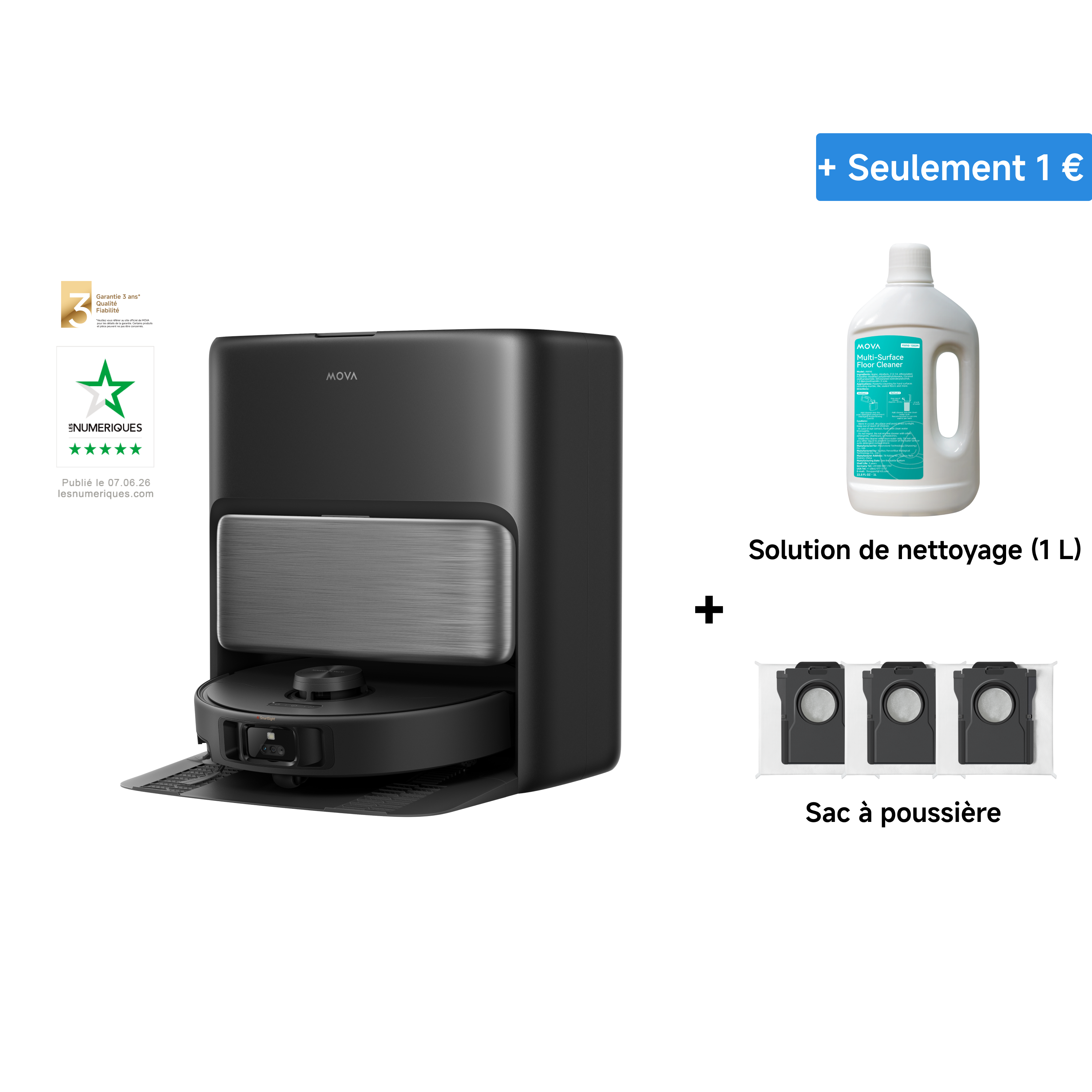 MOVA P70 Pro Ultra Robot Aspirateur Noir