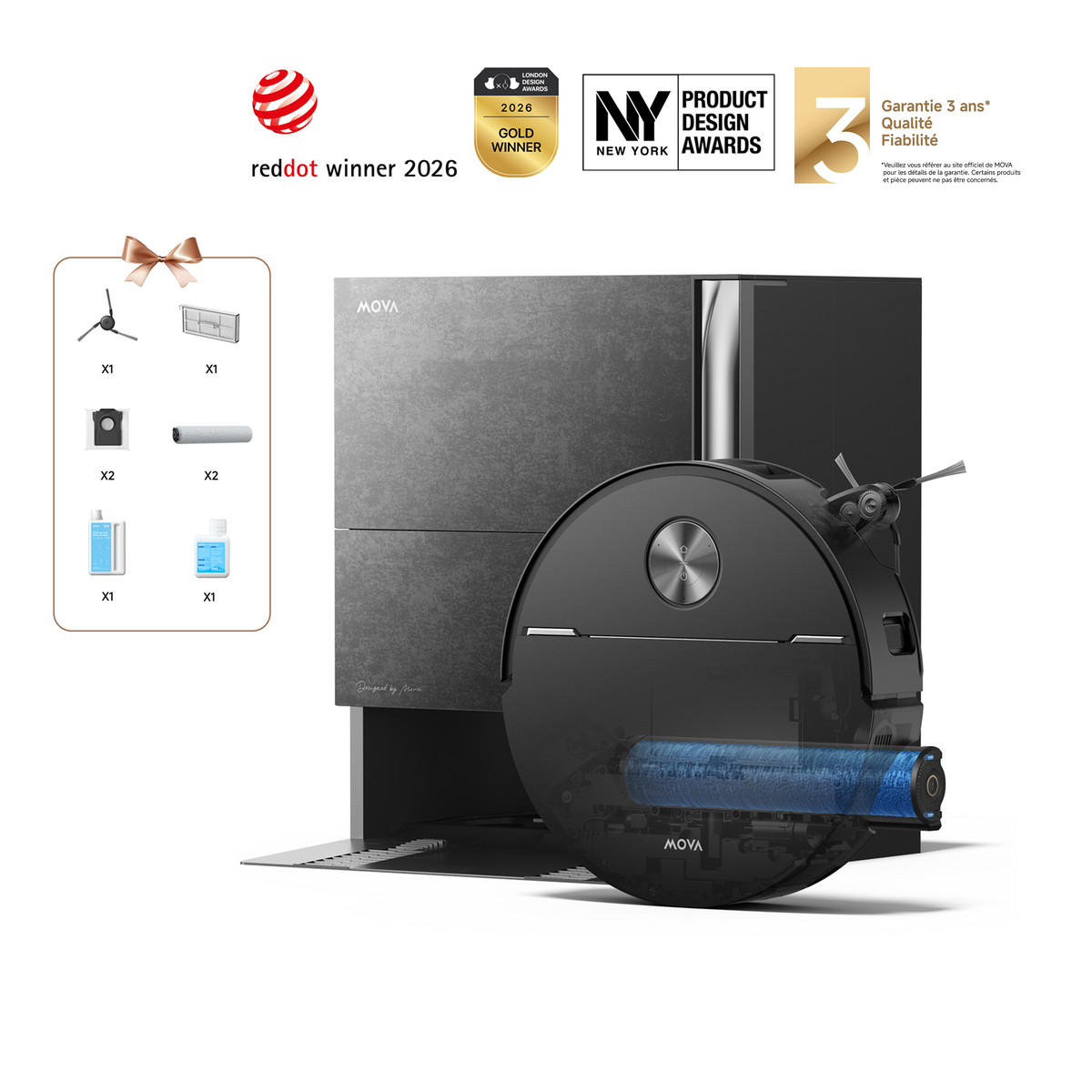 Dreame MOVA Z70 Ultra Roller Complete Robot Aspirateur Pierre naturelle