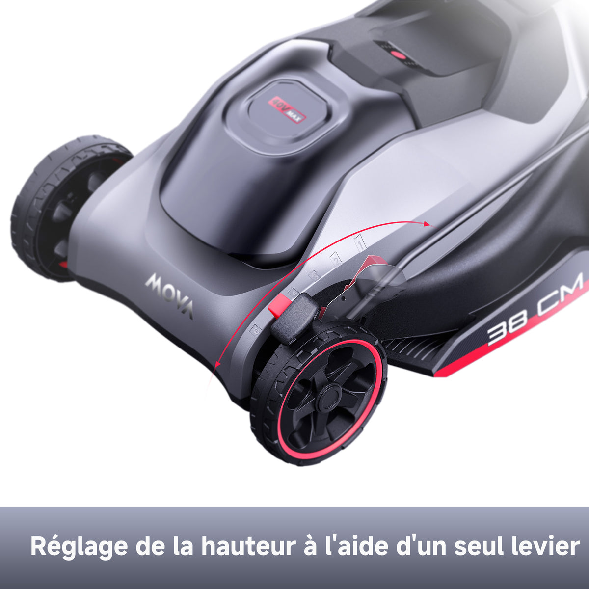 MOVA Tondeuse à gazon sans balais 40 V, 38 cm