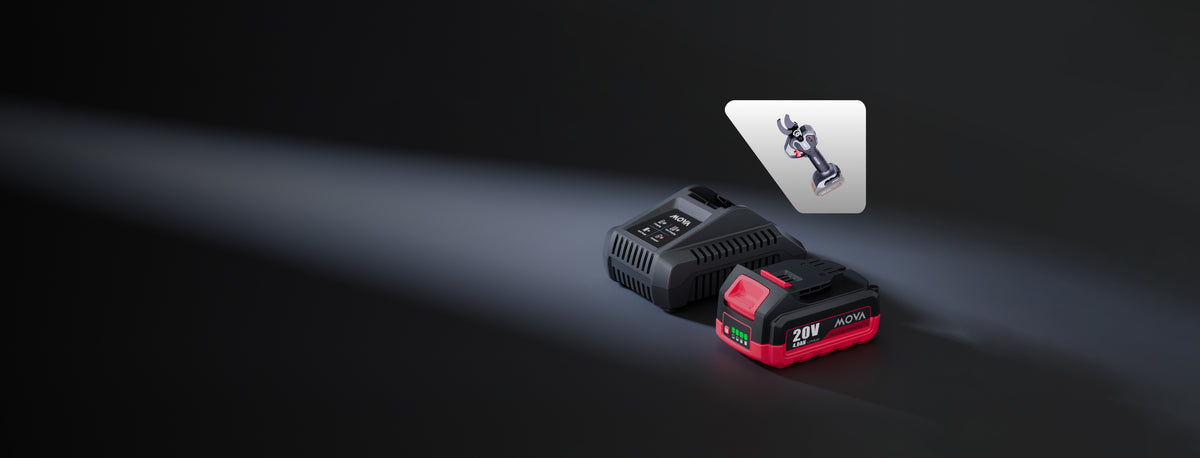 MOVA Sécateur sans balais 20 V, 38 mm Batterie et chargeur gratuits