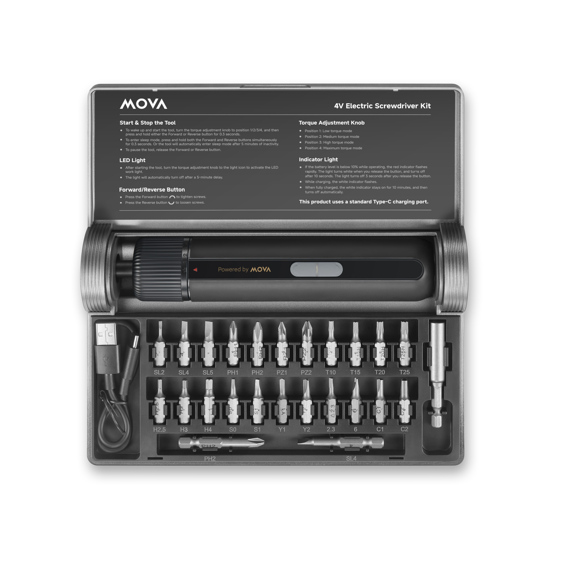 MOVA Tournevis électrique MSD008 4 V