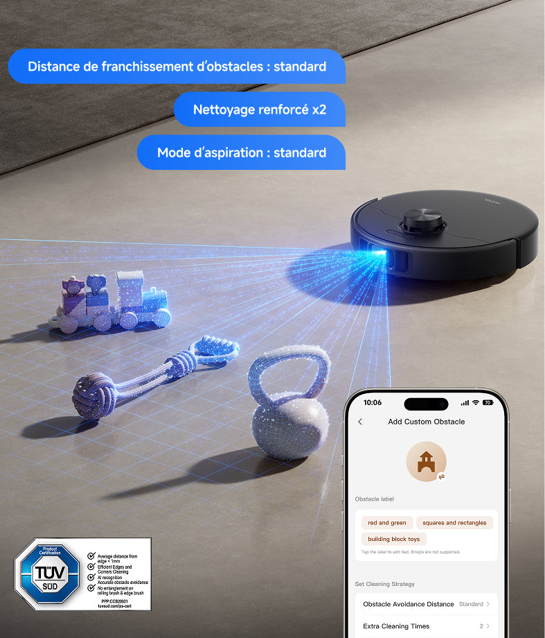 Évitement intelligent et contrôle via l'app - 