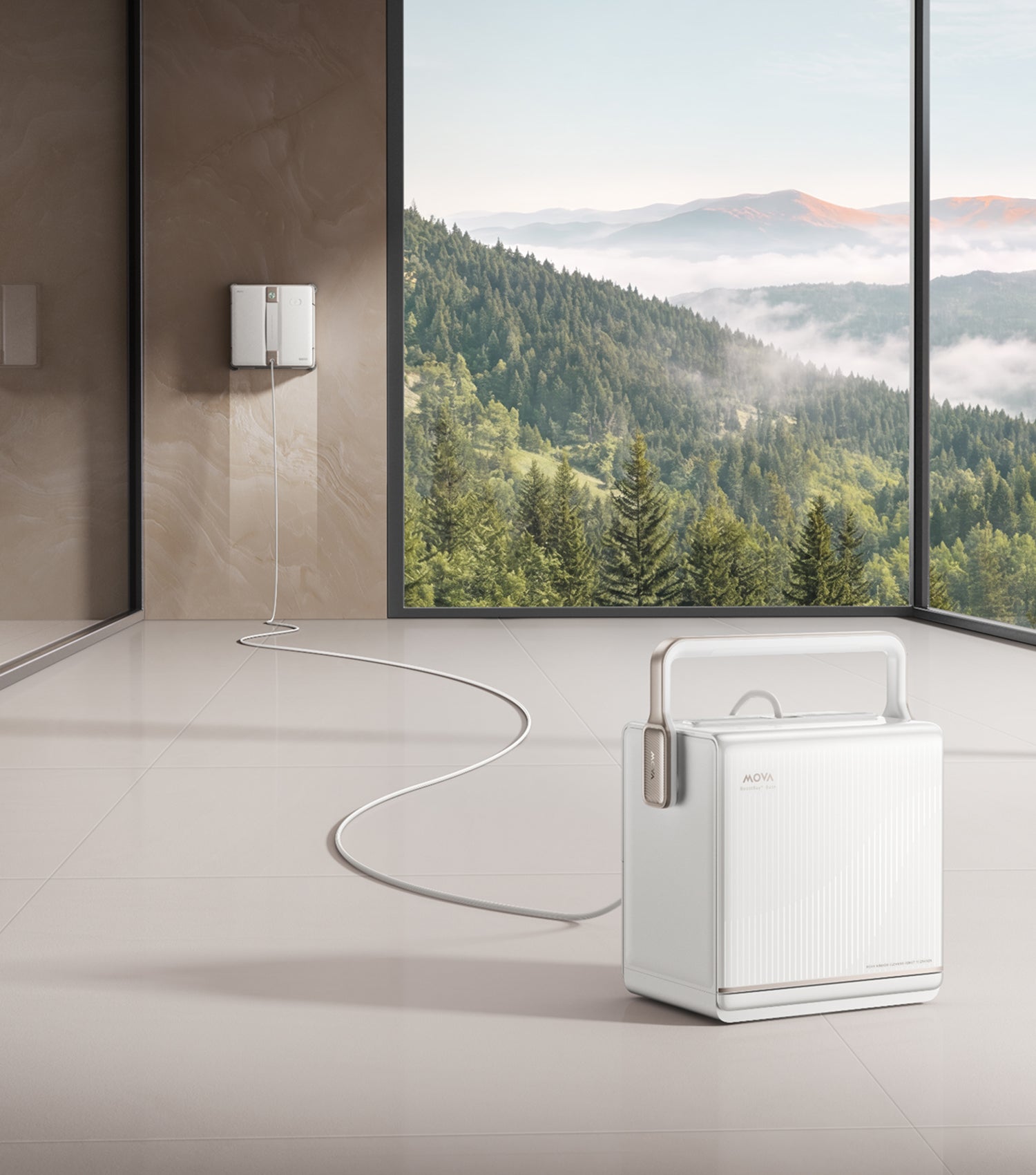 MOVA T1 Station Robot lave-vitres Sécurité renforcée : câble 2-en-1 de 5,5 m