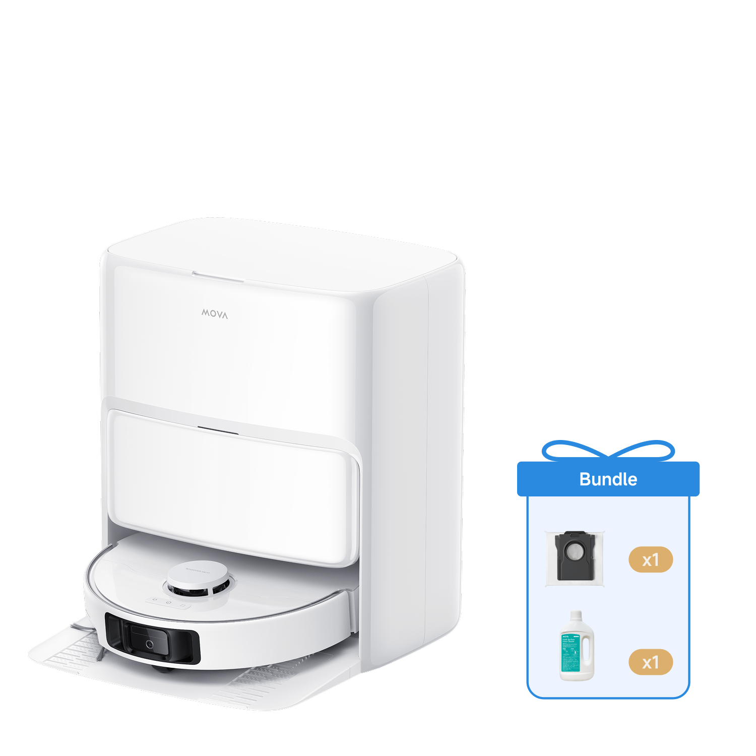 MOVA P50 Ultra robot aspirateur + sac à poussière et solution nettoyante