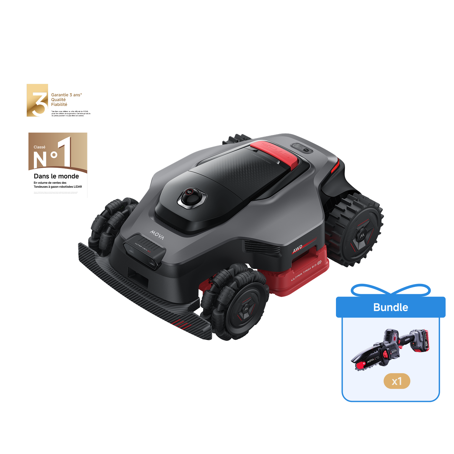 Pack MOVA LIDAX Ultra 2000 AWD + GC205 Scie d'élagage sans balais