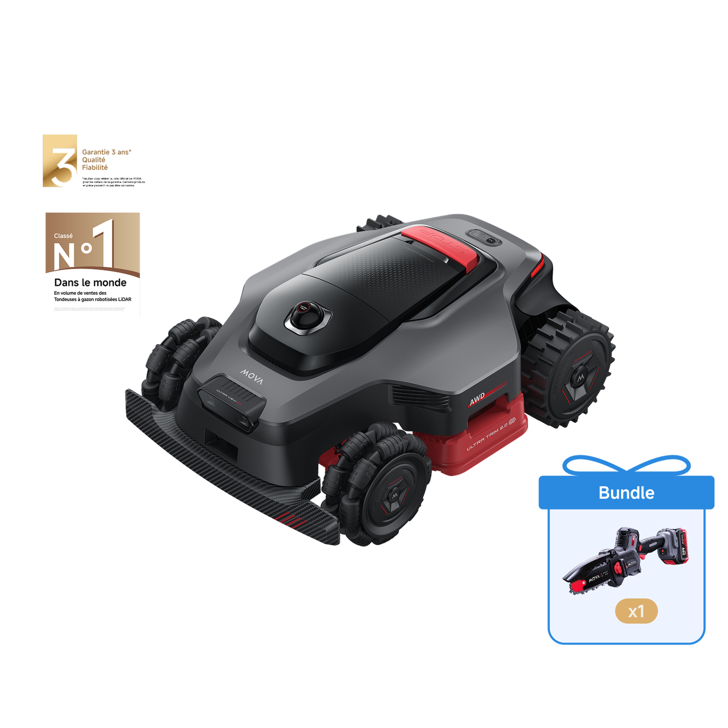 Pack MOVA LIDAX Ultra 2000 AWD + GC205 Scie d'élagage sans balais
